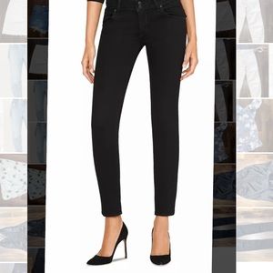 Hudson Collin Mid Rise Skinny Jeans in Black